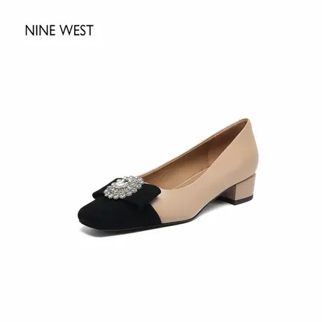 Nine West/玖熙2025秋季新款粗跟小香风单鞋女不累脚粗跟高跟鞋商品大图