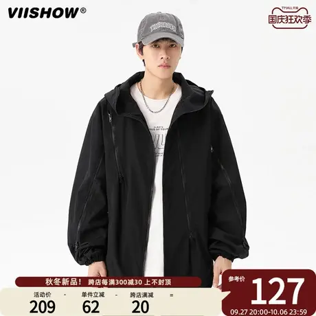 VIISHOW黑武士美式潮牌冲锋夹克外套男春秋宽松户外登山机能风夹商品大图