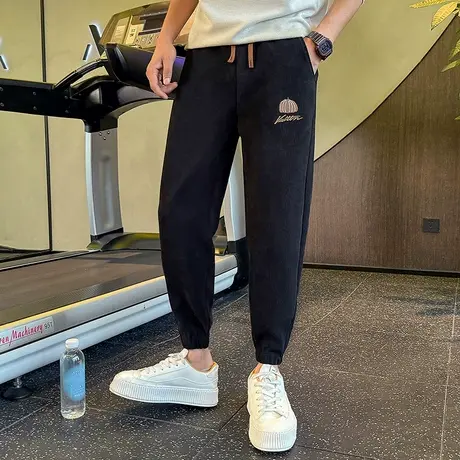 秋冬款加绒裤子潮牌灯芯绒束脚休闲裤潮流百搭宽松加厚哈伦卫裤商品大图