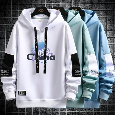 卫衣男青少年初高中生2023新款连帽衫春秋季潮流学生帅气男装外套商品大图