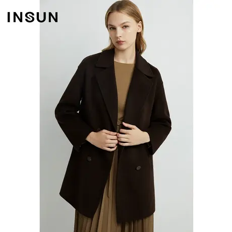 INSUN恩裳专选美拉德复古羊绒羊毛毛呢外套商品大图