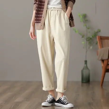dza 高腰显瘦白色直筒裤子女士春季外穿长裤纯棉休闲裤宽松阔腿裤图片