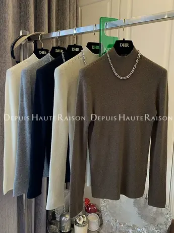 高级感无缝一体半高领羊毛针织衫毛衣打底衫今年流行上衣内搭百搭商品大图