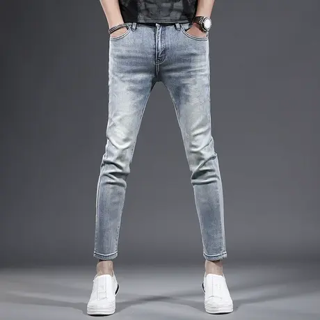 九分牛仔裤男修身小脚2023新款夏季薄款弹力百搭休闲男士裤子9分商品大图