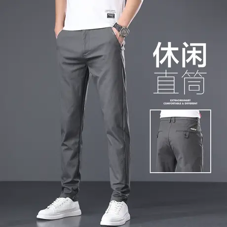 春季春秋款弹力休闲长裤男士修身小直筒商务正装西装裤男裤子西服商品大图