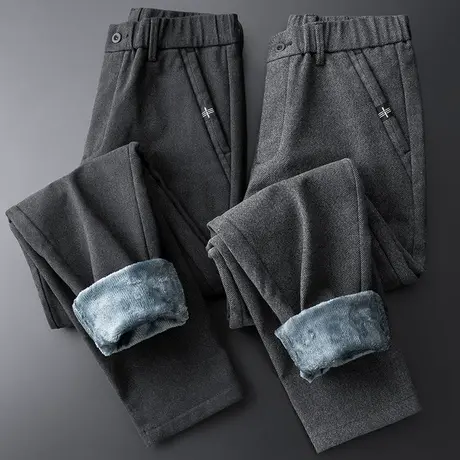 秋冬季保暖外穿加绒加厚西裤冬天休闲长裤男士男裤子2023新款棉裤商品大图