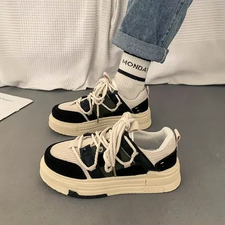 韩版板鞋女2024年夏春季新款厚底百搭小众设计感休闲运动鞋子女鞋商品大图