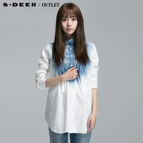 sdeer圣迪奥专柜正品女装文艺绣花设计上衣4180598图片