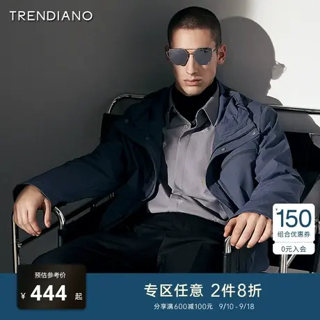 TRENDIANO潮牌官方新款春季男装上衣连帽短款夹克外套3NE1091960商品大图