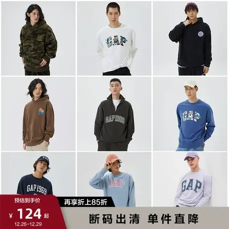 【断码优惠】Gap男女秋季LOGO法式圈织软卫衣情侣时尚休闲POLO衫图片