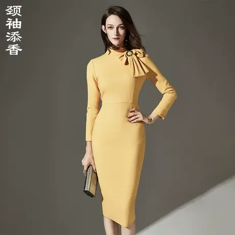 颈袖添香2024春季新款优雅气质名媛职业OL修身显瘦包臀女士连衣裙图片