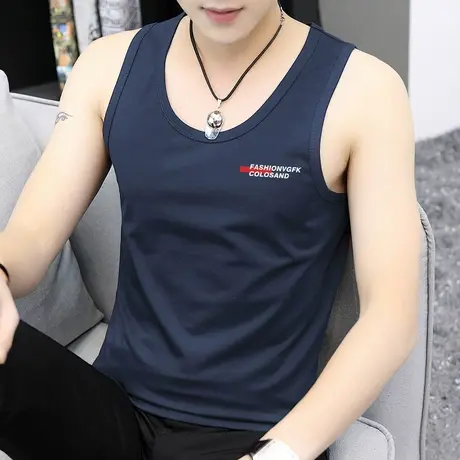 莫代尔背心男夏季跨栏运动坎肩冰丝速干凉感无袖t恤篮球健身吊带商品大图