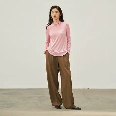 omont蛋挞家 复古直筒西装裤秋季2023新款女装小众高腰显瘦长裤子图片