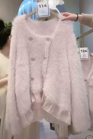 茵蔚直播间上新款针织衫秋冬新款韩系温柔软糯百搭毛衣外套女上衣商品大图