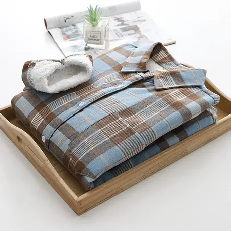 2020冬新款加绒加厚保暖磨毛格子衬衫女学生宽松百搭外穿打底上衣商品大图