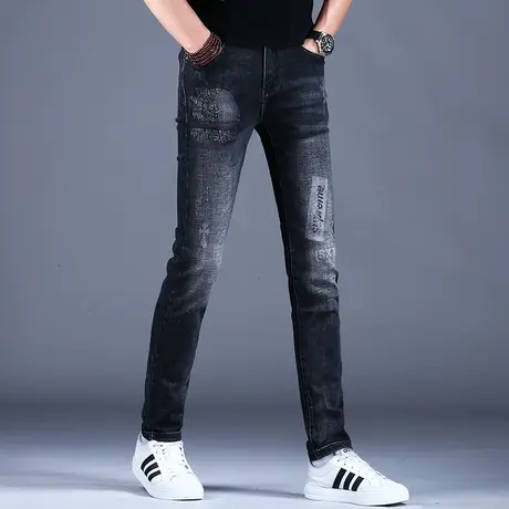 男士大牌轻奢印花牛仔裤男高端潮牌夏季2023新款休闲裤子弹力男款商品大图
