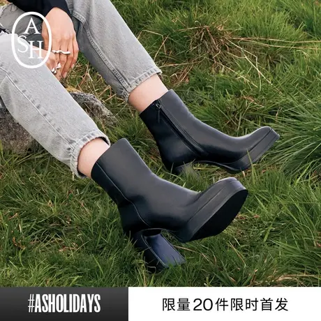 ASH女鞋2023秋冬ALYX黑色短靴时尚复古切尔西靴时装靴超高跟靴子图片