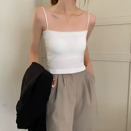 辣妹无钢圈美背文胸带胸垫抹胸裹胸内搭别致打底小吊带背心女上衣图片