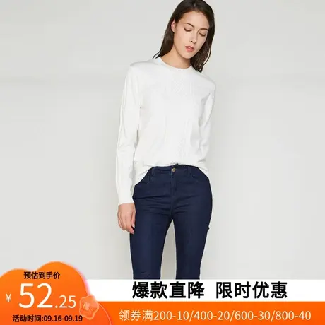 艾格2023春秋女士毛衣打底衫甜美简约针织衫上衣修身长袖舒适E64商品大图
