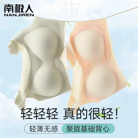 无痕内衣女夏季轻薄款小胸聚拢无尺码文胸背心式无钢圈上托防下垂商品大图