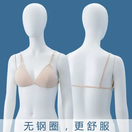 法式三角杯美背小胸内衣薄莫代尔一根带防凸点无钢圈文胸睡眠两点商品大图