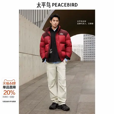 【王鹤棣同款】太平鸟男装 工装休闲裤直筒男士伞兵裤 B2GLF1134图片