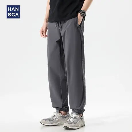 hansca速干抑菌双面布卫裤短裤男2025夏季凉感纯色休闲运动五分裤图片
