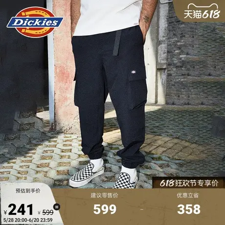 Dickies 多口袋抓绒内里腰部松紧 春夏束脚休闲裤 男女情侣商品大图