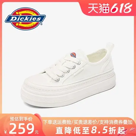 Dickies帆布鞋女款2025新款夏季透气女鞋厚底小白鞋女士休闲布鞋商品大图