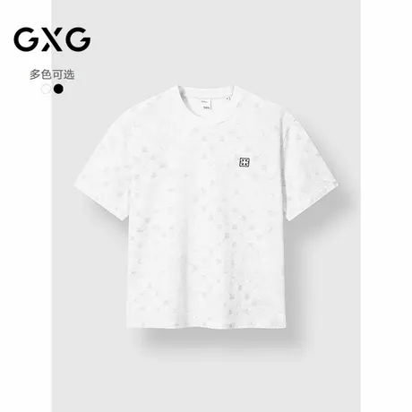 GXG男装 圆领T恤暗满印上衣短袖针织 2025夏季新品商品大图