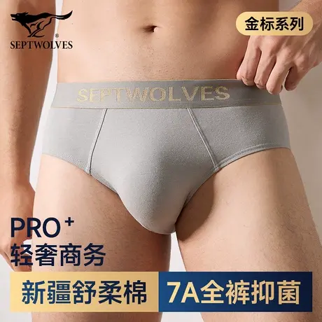 七匹狼纯棉内裤男款三角裤头抗菌透气底裤男生弹力舒适裤衩子正品商品大图
