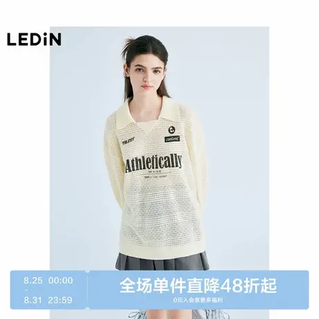 【商场同款】乐町印花polo领线套衫25春季新款针织毛衫C2EEF1519商品大图