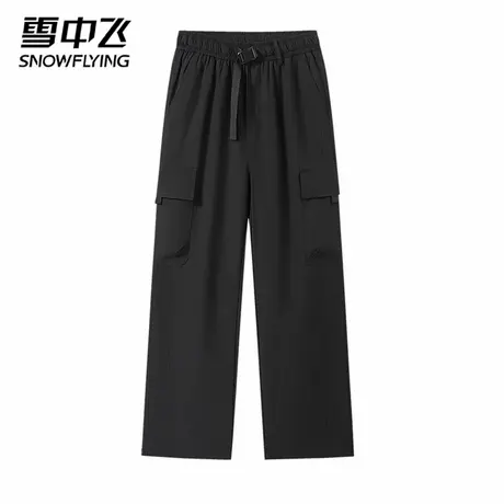 雪中飞工装裤松紧腰高端休闲裤潮流百搭男直筒抽绳阔腿裤休闲长裤图片
