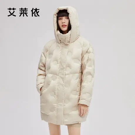 艾莱依新品羽绒服女白鸭绒冬装中长款大牌高端时尚加厚保暖外套冬图片