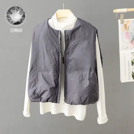 白鸭羽绒服马甲女冬季外穿韩版宽松百搭马夹背心2023新款坎肩外套图片