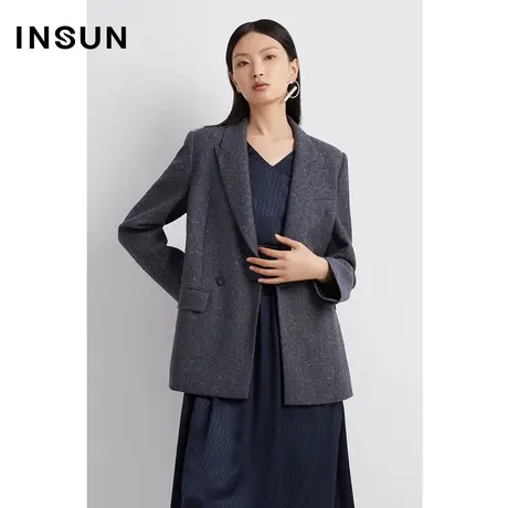 恩裳商场同款秋季潮流双排扣复古美感设计简约百搭西装女商品大图