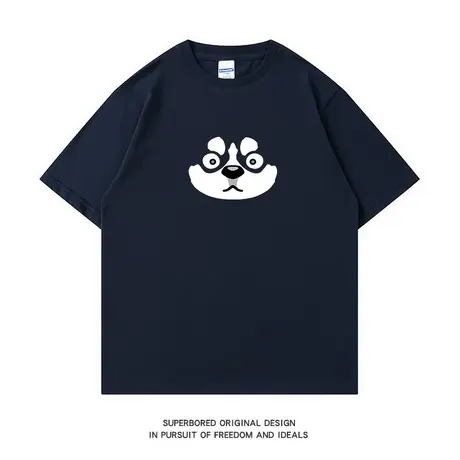 趣味小狗哈士奇短袖t恤男夏季学生纯棉宽松休闲情侣装半袖体恤衫商品大图