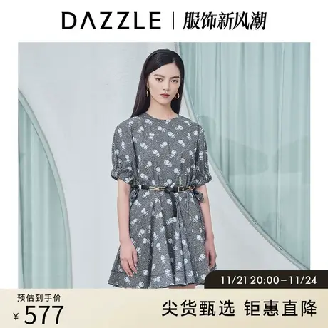 DAZZLE地素奥莱夏季哆啦A梦满印花连衣裙2D2O4896A图片