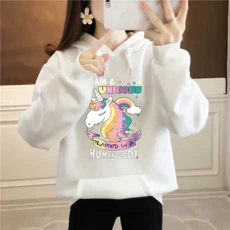 加绒加厚连帽卫衣女秋冬宽松韩版学生潮ins超火cec大码外套上衣服商品大图