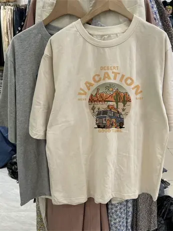 欧货正肩仿棉短袖t恤女2023新款夏季小众设计感港味chic潮牌上衣图片