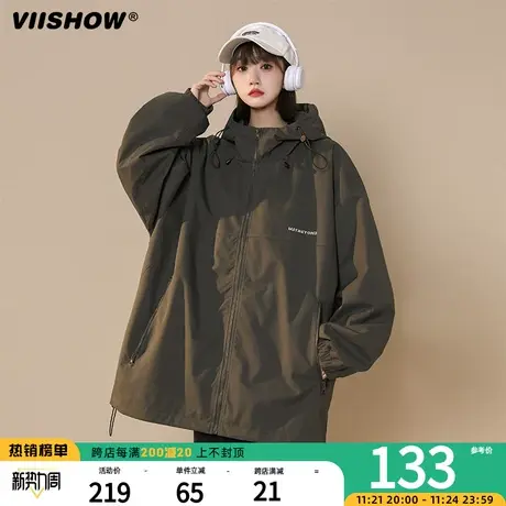 VIISHOW外套男款美式新款春秋季户外机能潮牌痞帅夹克防风冲锋夹商品大图