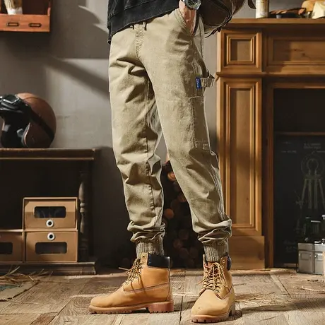 百搭工装休闲裤2022男装冬宽松束脚潮流秋款保暖束脚休闲宽松裤男图片