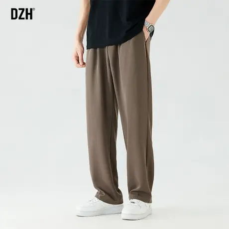 男士咖啡色裤子男夏季男裤2024年新款休闲直筒裤百搭小西裤垂坠感商品大图