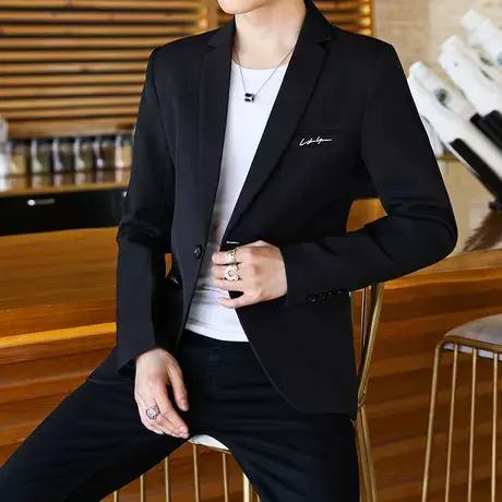 男士西装韩版修身 社会小伙青年帅气小西服男 春秋单上衣外套潮流商品大图