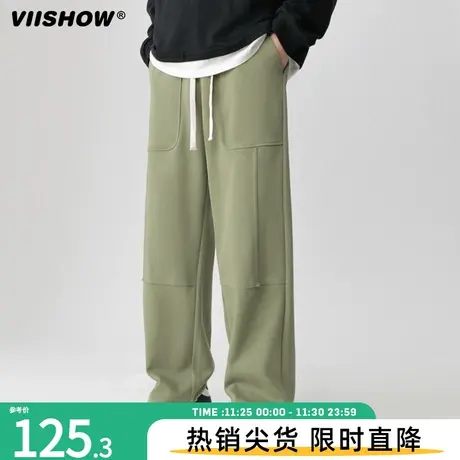 VIISHOW束脚卫裤男春秋季款ins潮百搭美式束腿运动裤子宽松休闲男图片