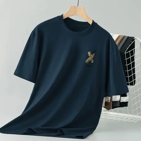 260g重磅纯棉短袖t恤男圆领体恤上衣服夏季美式全棉半袖潮流百搭图片