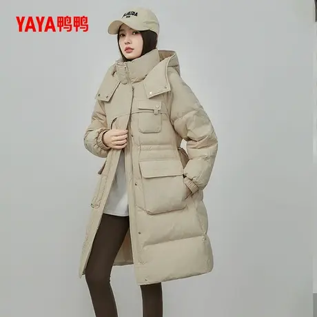 鸭鸭羽绒服女2024加厚新款立领连帽收腰显瘦百搭保暖外套J图片