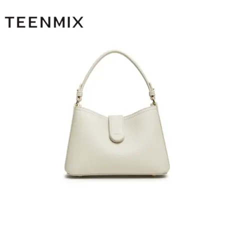 天美意荔枝纹休闲百搭手提包女大容量单肩斜挎包2024春新X2793AX4商品大图