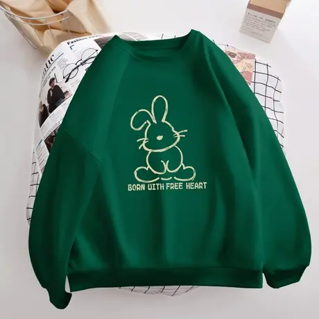 圆领卫衣女2023年早秋新款宽松上衣学生小个子oversize不带帽外套商品大图