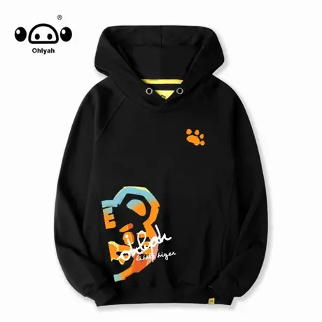 Ohlyah小老虎潮牌纯棉长袖连帽卫衣女DIY定制印字同学聚会班服商品大图